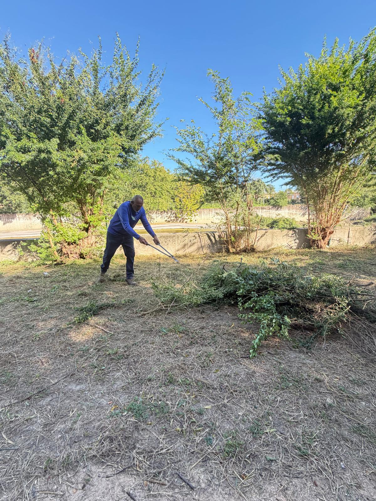 Persona realizando mantenimiento manual en Lineales de Ponce